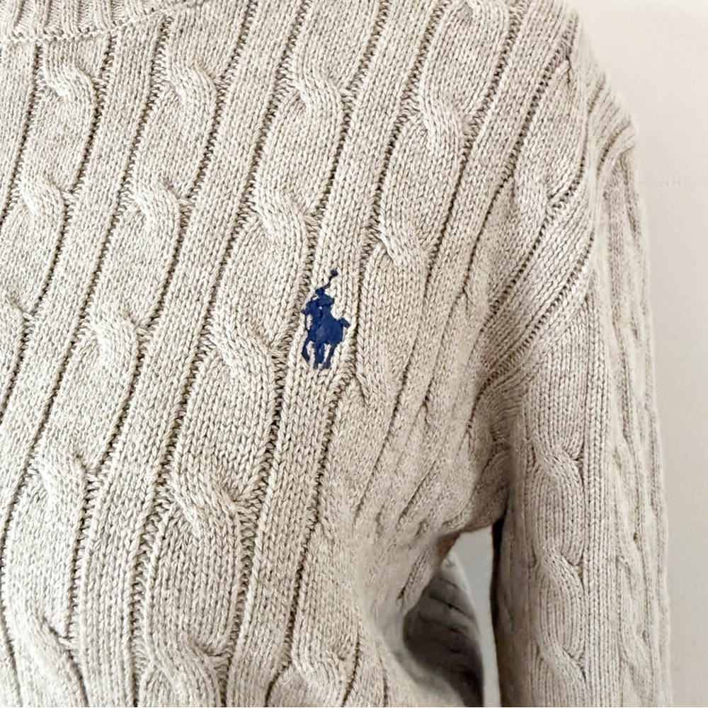 Polo Ralph Lauren Women Cable Knit Sweater Large Classic Preppy Old Money Basic - Picture 3 of 7
